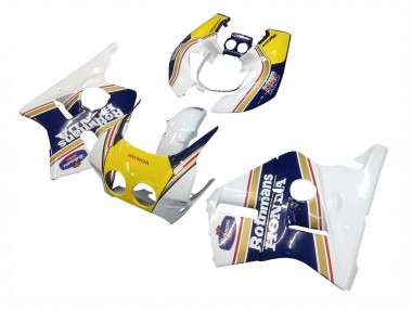 Billige Honda CBR400RR NC23 Motorrad Verkleidung 1987-1989 - Weiss Gelb Blau Rothmans
