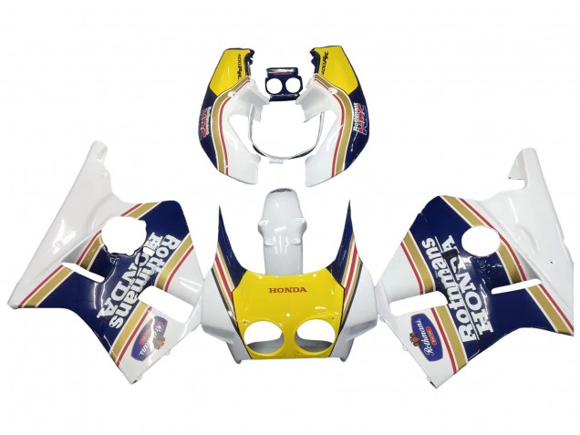 Billige Honda CBR400RR NC23 Motorrad Verkleidung 1987-1989 - Weiss Gelb Blau Rothmans