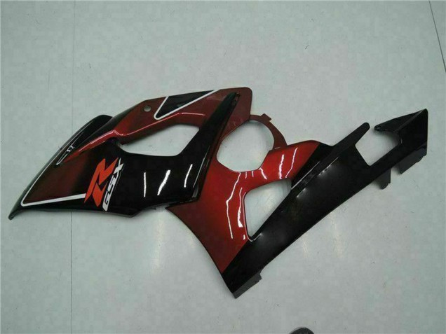 Billige Suzuki GSXR 1000 Motorrad Verkleidung 2005-2006 - Rot Glanzendes Schwarz