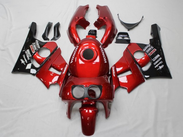 Billige Honda CBR400RR NC29 Motorrad Verkleidung 1990-1999 - Rot Glanzendes Schwarz