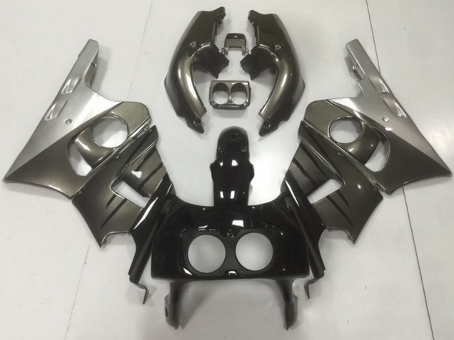 Billige Honda CBR400RR NC29 Motorrad Verkleidung 1990-1999 - Silber Grau Glanzendes Schwarz