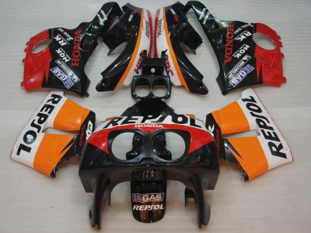 Billige Honda CBR400RR NC29 Motorrad Verkleidung 1990-1999 - Orange Weiss Rot Glanzendes Schwarz Repsol HRC