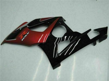 Billige Suzuki GSXR 1000 Motorrad Verkleidung 2005-2006 - Rot Silber Glanzendes Schwarz