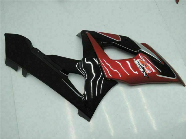 Billige Suzuki GSXR 1000 Motorrad Verkleidung 2005-2006 - Rot Silber Glanzendes Schwarz