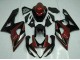 Billige Suzuki GSXR 1000 Motorrad Verkleidung 2005-2006 - Rot Silber Glanzendes Schwarz