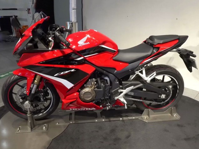 Billige Honda CBR400R Motorrad Verkleidung 2022 - Rot Weiss Glanzendes Schwarz