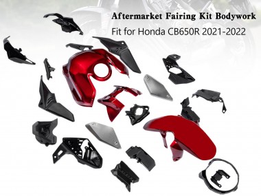 Billige Honda CB650R Motorrad Verkleidung 2019-2022 - Schwarz Rot