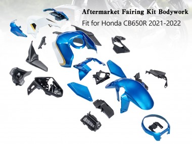 Billige Honda CB650R Motorrad Verkleidung 2019-2022 - Blau Gold Schwarz