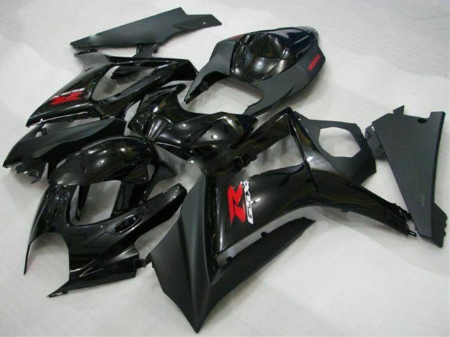 Billige Suzuki GSXR 1000 Motorrad Verkleidung 2007-2008 - Glanzendes Schwarz Matt Schwarz Rot