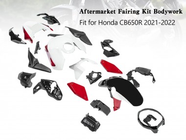 Billige Honda CB650R Motorrad Verkleidung 2019-2022 - Schwarz Rot Weiss