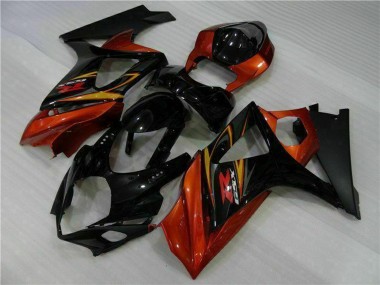 Billige Suzuki GSXR 1000 Motorrad Verkleidung 2007-2008 - Schwarz Orange