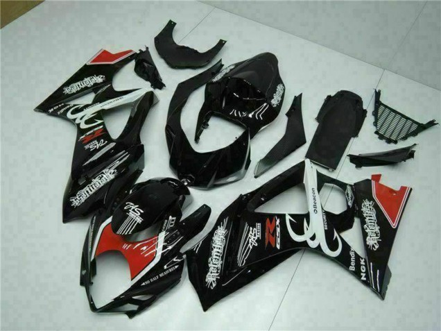 Billige Suzuki GSXR 1000 Motorrad Verkleidung 2007-2008 - Glanzendes Schwarz Rot Weiss