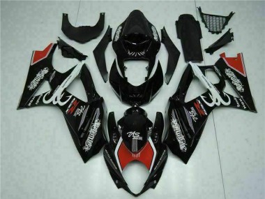 Billige Suzuki GSXR 1000 Motorrad Verkleidung 2007-2008 - Glanzendes Schwarz Rot Weiss