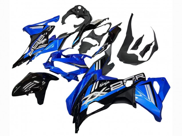 Billige Kawasaki ZX25R ZX-25R Motorrad Verkleidung 2019-2025 - Blau Weiss Matt Schwarz