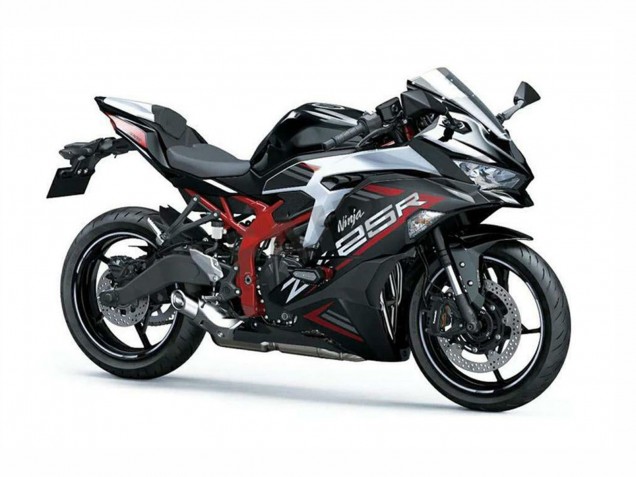 Billige Kawasaki ZX25R ZX-25R Motorrad Verkleidung 2019-2025 - Silber Rot Schwarz
