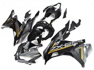 Billige Kawasaki ZX25R ZX-25R Motorrad Verkleidung 2019-2025 - Grau Gold Glanzendes Schwarz