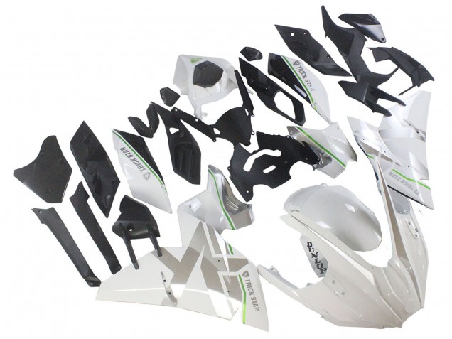 Billige Kawasaki Ninja H2 Motorrad Verkleidung 2015-2022 - Weiss Silber Grun