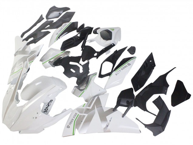 Billige Kawasaki Ninja H2 Motorrad Verkleidung 2015-2022 - Weiss Silber Grun