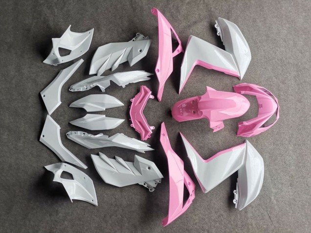 Billige Kawasaki Z250/Z300 Motorrad Verkleidung 2015-2016 - Weiss Rosa