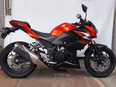 Billige Kawasaki Z250/Z300 Motorrad Verkleidung 2015-2016 - Orange Rot Matt Schwarz