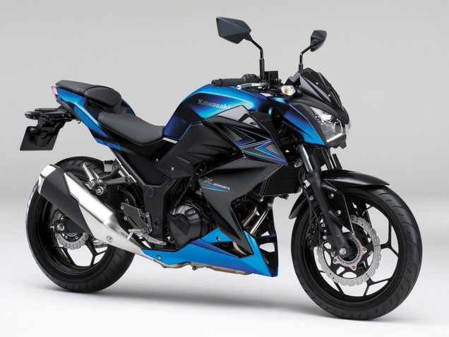 Billige Kawasaki Z250/Z300 Motorrad Verkleidung 2015-2016 - Blau Matt Schwarz
