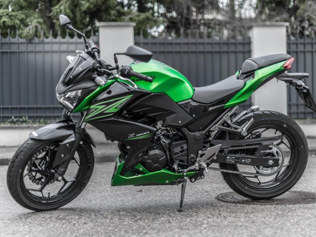 Billige Kawasaki Z250/Z300 Motorrad Verkleidung Kit 2015-2016 - Grun Matt Schwarz