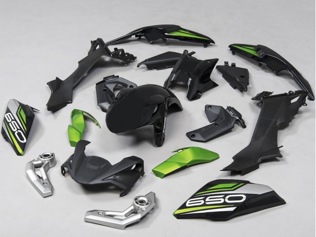 Billige Kawasaki Ninja Z650 Motorrad Verkleidung 2017-2019 - Schwarz Grun Silber