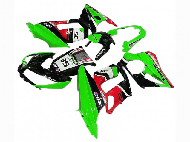 Billige Kawasaki Z1000SX Motorrad Verkleidung 2010-2016 - Grun Rot Glanzendes Schwarz Elf 35