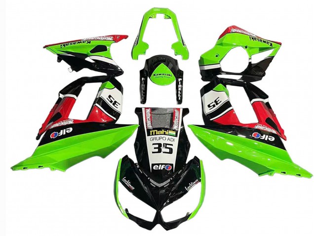 Billige Kawasaki Z1000SX Motorrad Verkleidung 2010-2016 - Grun Rot Glanzendes Schwarz Elf 35