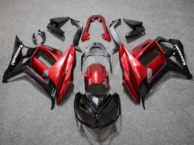 Billige Kawasaki Z1000SX Motorrad Verkleidung 2010-2016 - Rot Glanzendes Schwarz