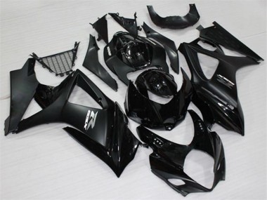 Billige Suzuki GSXR 1000 Motorrad Verkleidung 2007-2008 - Glanzendes Schwarz Matt Schwarz Weiss