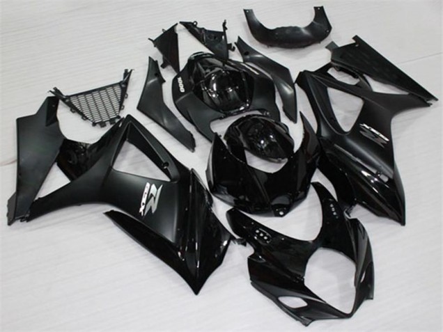Billige Suzuki GSXR 1000 Motorrad Verkleidung 2007-2008 - Glanzendes Schwarz Matt Schwarz Weiss
