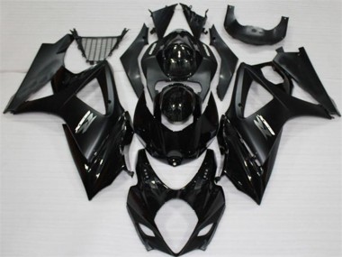 Billige Suzuki GSXR 1000 Motorrad Verkleidung 2007-2008 - Glanzendes Schwarz Matt Schwarz Weiss