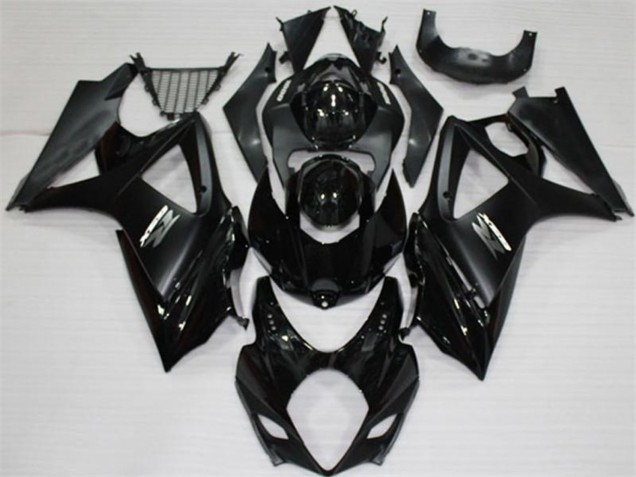 Billige Suzuki GSXR 1000 Motorrad Verkleidung 2007-2008 - Glanzendes Schwarz Matt Schwarz Weiss