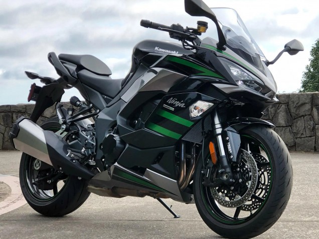 Billige Kawasaki Z1000SX Motorrad Verkleidung 2020-2025 - Schwarz mit Grunen Linien Ninja