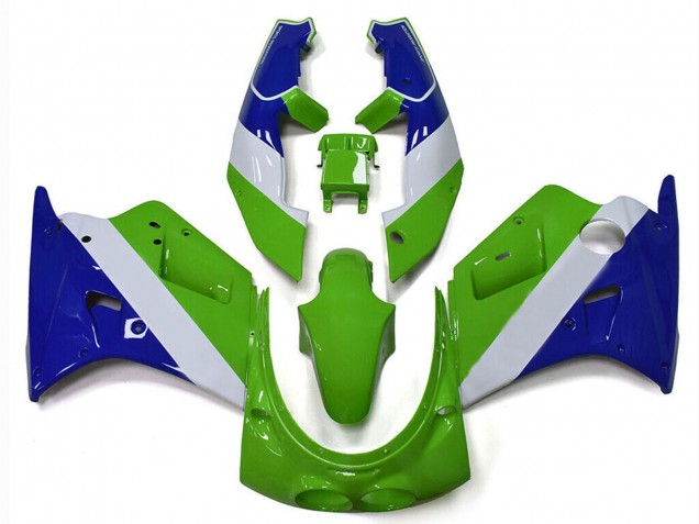 Billige Kawasaki ZXR250 Motorrad Verkleidung 1989-1990 - Grun Weiss Blau