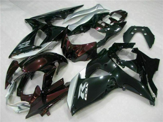 Billige Suzuki GSXR 1000 Motorrad Verkleidung 2009-2016 - Glanzendes Schwarz Silber Weiss