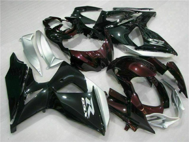 Billige Suzuki GSXR 1000 Motorrad Verkleidung 2009-2016 - Glanzendes Schwarz Silber Weiss