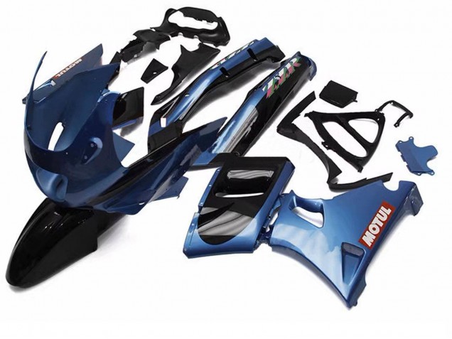 Billige Kawasaki ZZR600 Motorrad Verkleidung 1998-2003 - Blau Schwarz Rot Motul