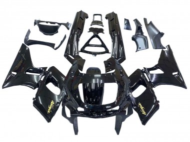 Billige Kawasaki ZZR400 Motorrad Verkleidung 1993-2007 - Glanzendes Schwarz Gold Ninja