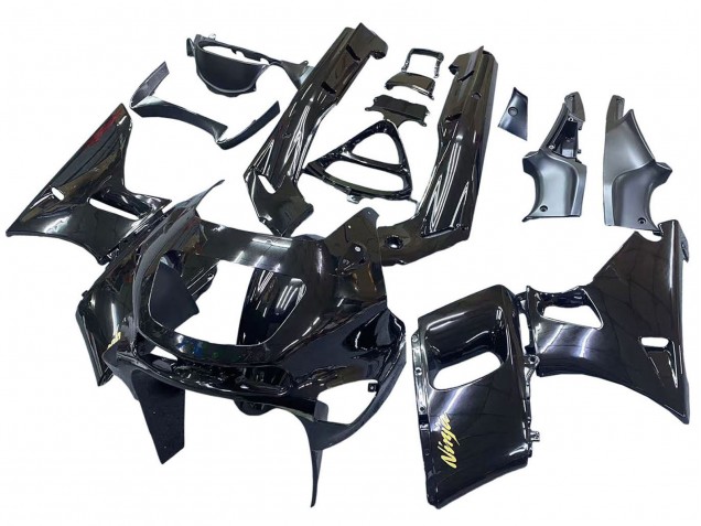 Billige Kawasaki ZZR600 Motorrad Verkleidung 1998-2003 - Glanzendes Schwarz Gold Ninja
