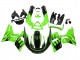 Billige Kawasaki ZZR600 Motorrad Verkleidung 1998-2003 - Grun Glanzendes Schwarz Flamme