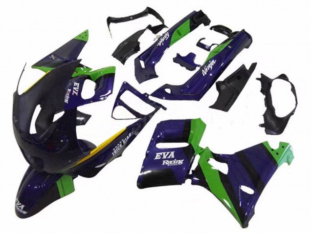 Billige Kawasaki ZZR600 Motorrad Verkleidung 1998-2003 - Grun Dunkel Blau Lila Trick Star EVA Rennen