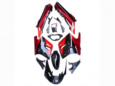 Billige Kawasaki ZZR1100 Motorrad Verkleidung 1990-1992 - Rot Glanzendes Schwarz