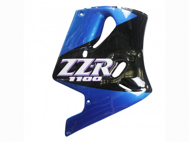 Billige Kawasaki ZZR1100 Motorrad Verkleidung 1990-1992 - Blau Glanzendes Schwarz