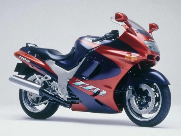 Billige Kawasaki ZZR1100 Motorrad Verkleidung 1993-2003 - Kastanienbraun Rot Dunkel Blau