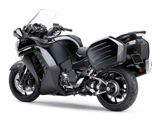 Billige Kawasaki GTR1400/ZG1400 Motorrad Verkleidung 2007-2009 - Matt Schwarz Grun Linie
