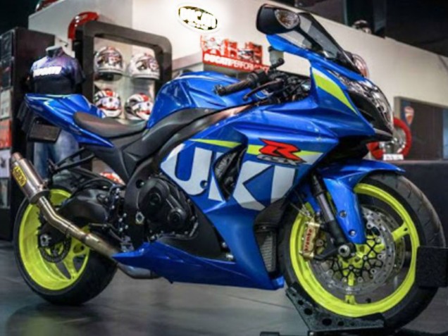 Billige Suzuki GSXR 1000 Motorrad Verkleidung 2009-2016 - Blau Grun Weiss