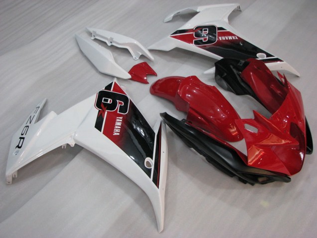 Billige Yamaha FZ6R Motorrad Verkleidung 2009-2015 - Rot Weiss Schwarz 6