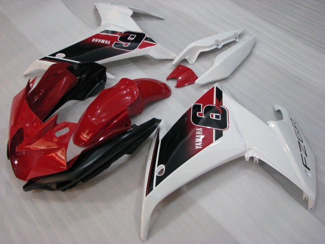 Billige Yamaha FZ6R Motorrad Verkleidung 2009-2015 - Rot Weiss Schwarz 6